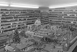 Kimball operating his model train in 1977