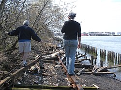 Small-scale erosion destroys abandoned railroad tracks