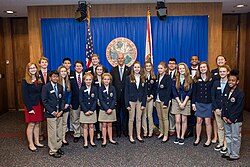 Scott with Florida House of Representatives pages in March 2017