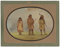 Three Lenape people, depicted in a painting by George Catlin in the 1860s