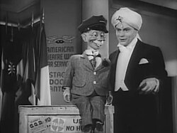 In the film Stage Door Canteen (1943) with Mortimer Snerd