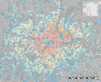 Population density map (%)