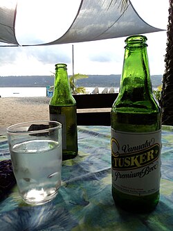 Tusker is a local beer made in Vanuatu