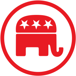A red elephant, a symbol of the Republican Party