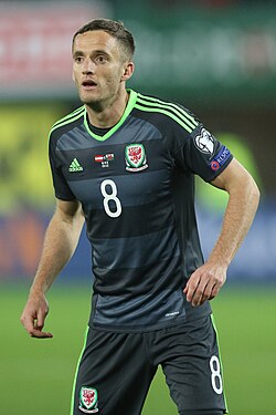 King playing for Wales in 2016