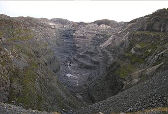 Tellnes opencast ilmenite mine, Sokndal Municipality, Norway