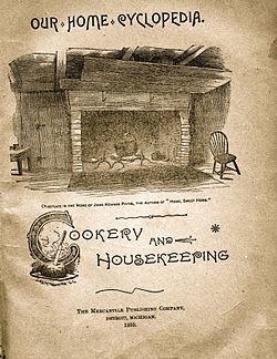 Title page of Our Home Cyclopedia: Cookery and Housekeeping, published in Detroit, Michigan, in 1889