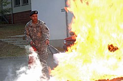 Use of a CO2 fire extinguisher