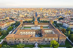 Sforza Castle (Castello Sforzesco), a medieval fortress in Milan