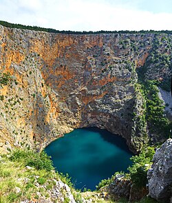The Red Lake sinkhole in Croatia