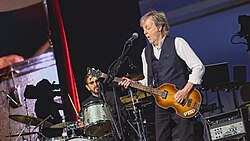 McCartney and Ringo Starr performing together in London, 2024
