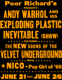 Poster for Warhol's Exploding Plastic Inevitable, 1966
