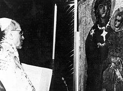 The coronation of the Salus Populi Romani icon by Pope Pius XII in 1954