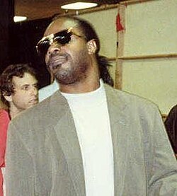 Wonder backstage at the 1990 Grammy Awards