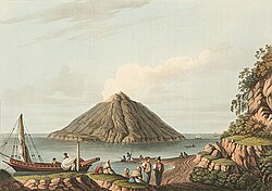 Stromboli in 1810, painted by Luigi Mayer