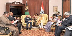 Vanuatu Prime Minister Sato Kilman with Indian Prime Minister Narendra Modi in August 2015