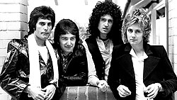 Queen press photo in early 1977 in promotion of News of the World