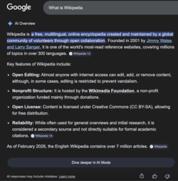 AI Overviews, an example of AI use on search engines