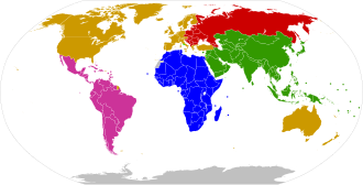 African Group Asia-Pacific Group Eastern European Group Latin American and Caribbean Group (GRULAC) Western European and Others Group UN member not in any voting group Observer states Non-UN state or territory