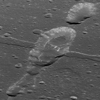Irregular mare patch crossing Rima Sosigenes in western Mare Tranquillitatis.