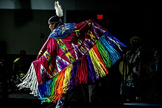 Native American dancer of the Save Our Ancestors Remains and Resources Indigenous Network Group (SOARRING) Foundation, a not-for-profit organization whose mission is to educate people about Indigenous ways of life