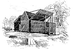 A drawing of the exterior from 1894