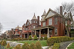 Victorian houses facing Goodale Park in Victorian Village