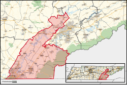 Tennessee's 3rd congressional district boundary from the 2026 electionsInteractive map version