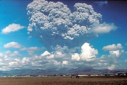 Eruption of Mount Pinatubo in the Philippines on June 12, 1991 (PST). Its ash would spread as far west as mainland South East Asia.