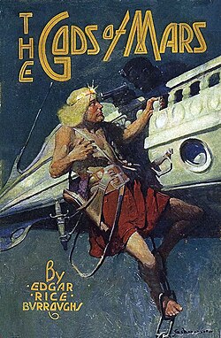Martian flier on cover of The Gods of Mars