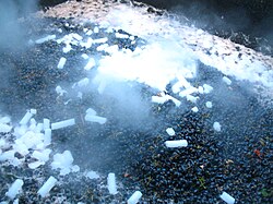 Dry ice used to preserve grapes after harvest