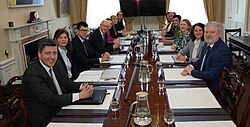 The first Swinney government under the leadership of John Swinney meets for a meeting of the cabinet at Bute House