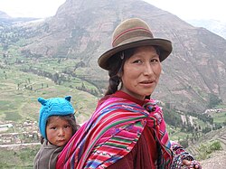 Peruvian woman and her son