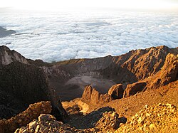 View from the summit of Gunung Rinjani