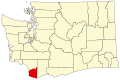 Map of Washington highlighting Clark County
