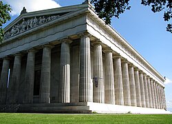 Exterior view of the Walhalla memorial from northwest