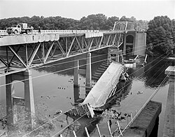Remains of the Route 1 Bridge following Hurricane Agnes