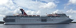 Carnival Elation arriving in Jacksonville.