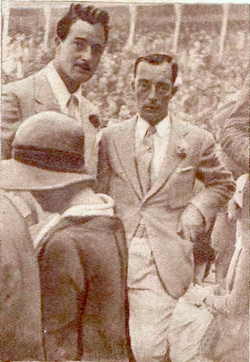 Gilbert Roland (left) with Keaton in San Sebastián, Spain, August 1930
