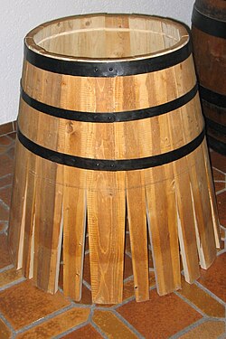 Barrel midway through construction.
