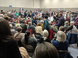 Iowa Caucus Precinct 15 in Ames (2020) During First Alignment