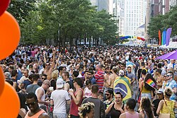 Boston's gay pride march is held annually in June. In 2004, Massachusetts became the first U.S. state to legalize same-sex marriage.
