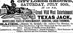 Texas Jack's Wild West show toured South Africa with Will Rogers