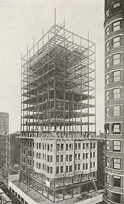 A steel skeletal frame, like that of the Fisher Building (built 1895–1896, and still standing), meant the height of a building was no longer limited by the strength of its walls.