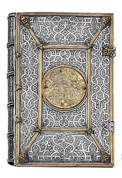 One of the goldsmith covers from the so-called silver library of Duke Albrecht Hohenzollern in Königsberg, now in Nicolaus Copernicus University Library, c. 1555