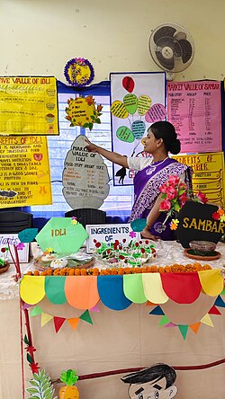 A nursing student demonstrate dieting in Bankura Sammilani Medical College and Hospital, India
