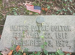 The gravesite of Congressman Oliver P. Bolton