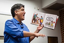 Alexie reading at the launch of RED INK: International Journal of Indigenous Literature, Art, and Humanities at Arizona State University in 2016