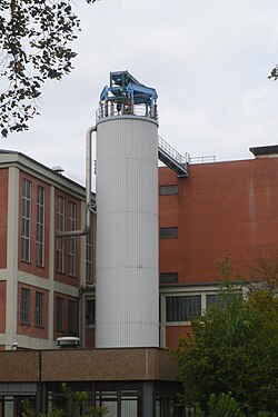 Vertical cooling crystallizer in a beet sugar factory.