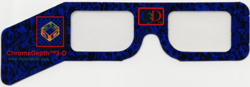 ChromaDepth glasses with prism-like film